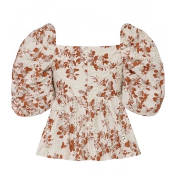 AUTUMN ADEIGBO SAUDA EYELET BLOUSE PUFF SLEEVE 0 - Picture 3 of 7